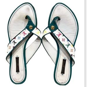 Authentic Louis Vuitton Monogram Logo Sandals Slides Flip Flops Flats